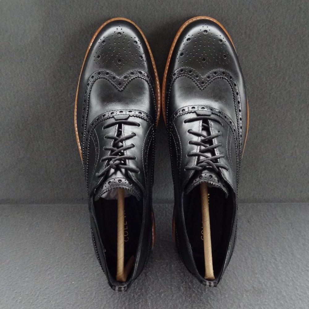 NEW Cole Haan 11 M 44 Morris Wingtip Oxford Black - Picture 6 of 8